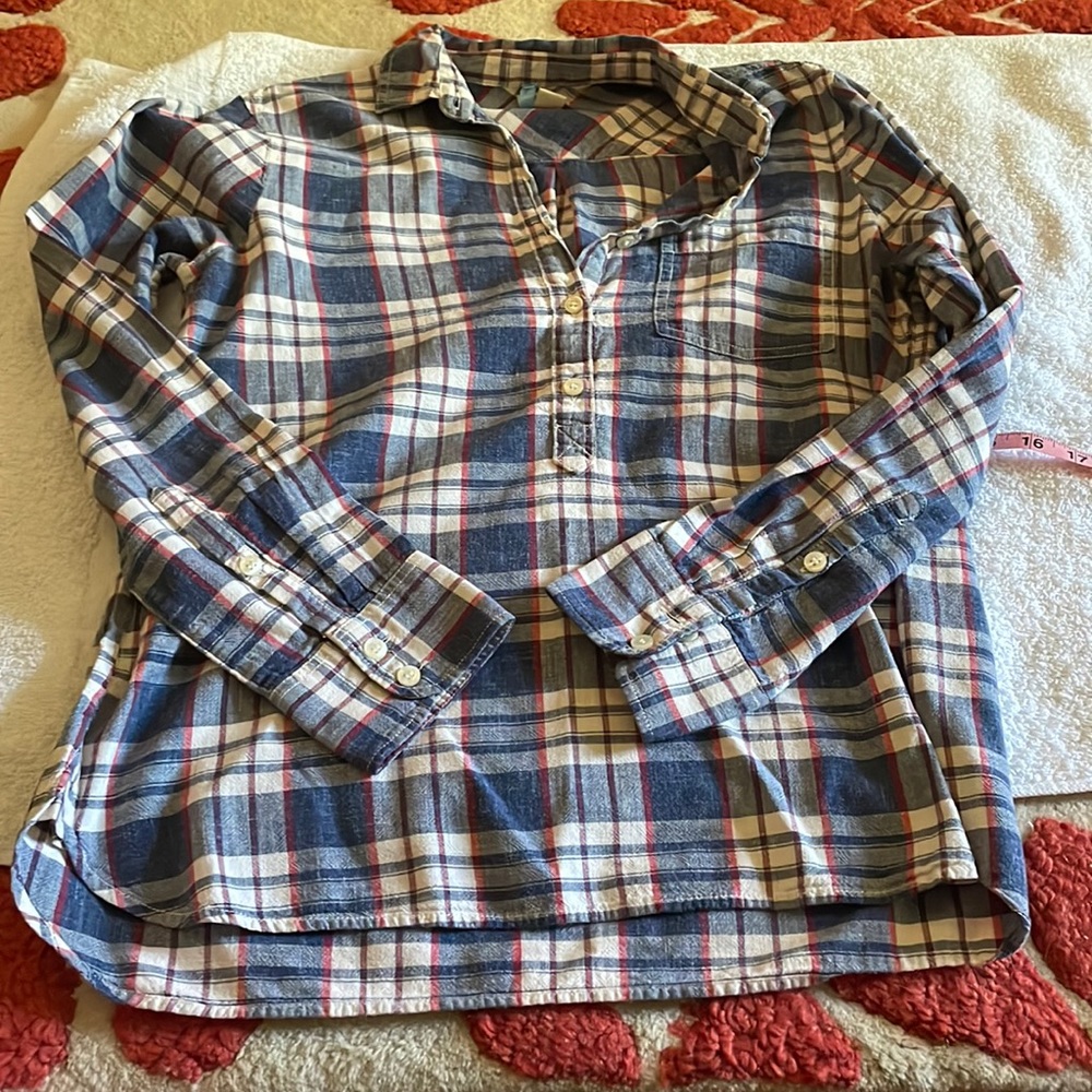 J crew plaid pop over